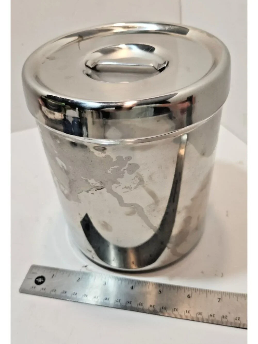 Vtg Stainless Steel Canisters W/ Medical Lid - Set of 2  Vollrath 8802 Polar 3J